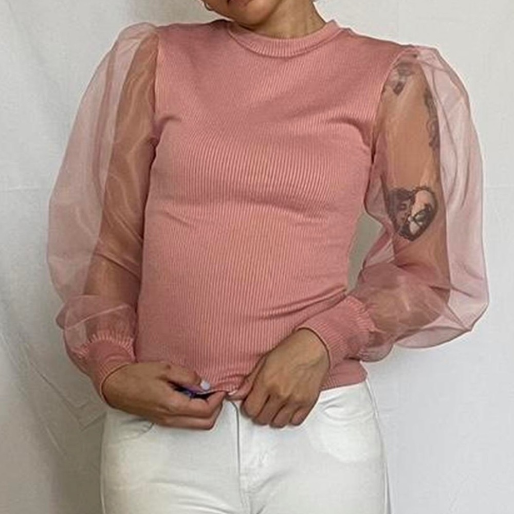 PINK ORGANZA H&M TOP